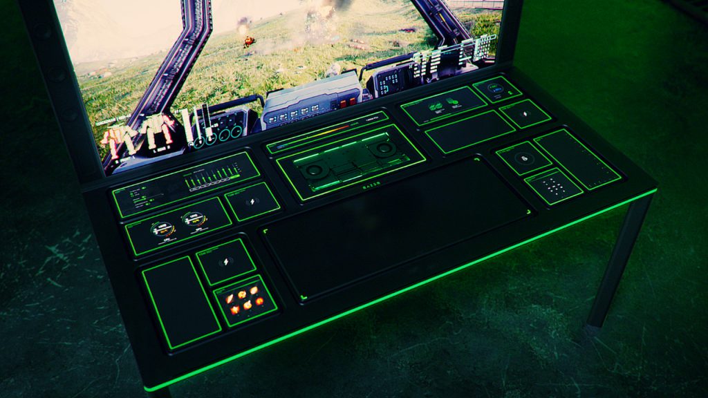 Conceito de mesa gamer modular da Razer