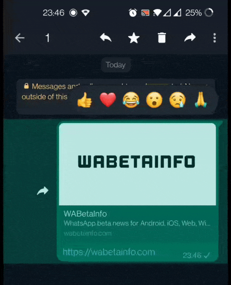 Reação a mensagens - WhatsApp (2)