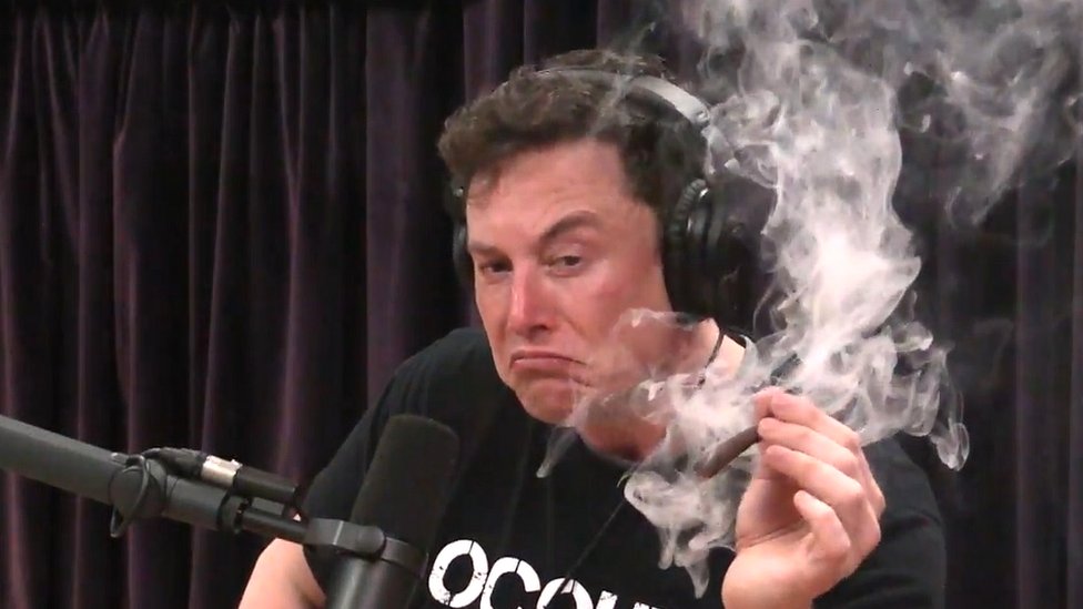 Image from 2018 shows Elon Musk smoking marijuana on US podcast