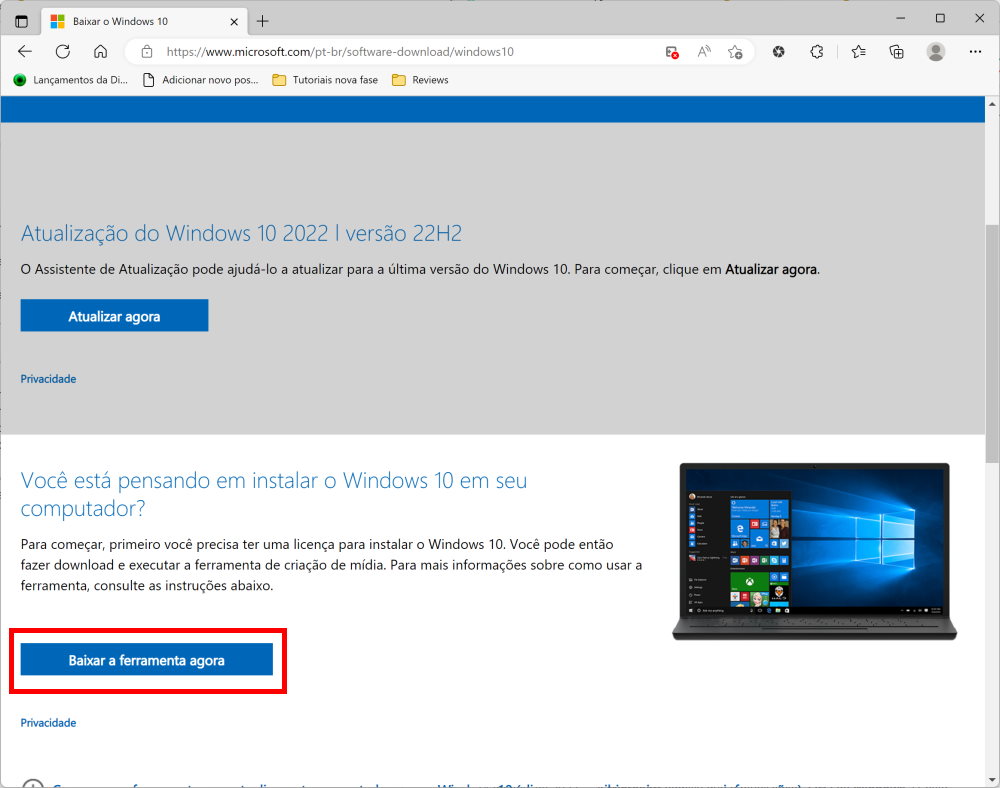 How to Download Windows 10 22H2 - Step 1