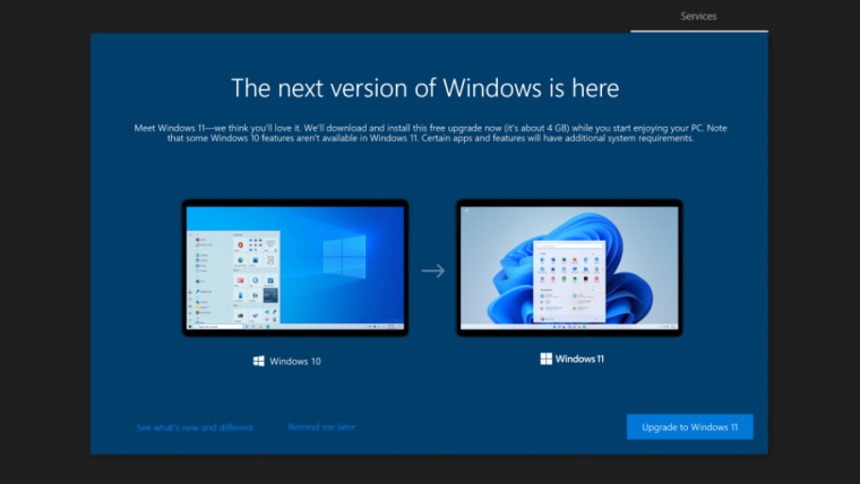 Windows 10 asks for upgrade to Windows 11