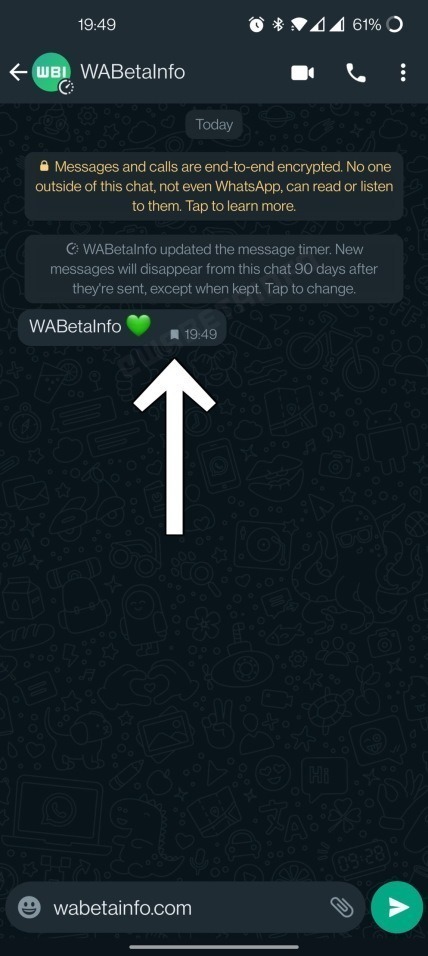 WhatsApp - stored message
