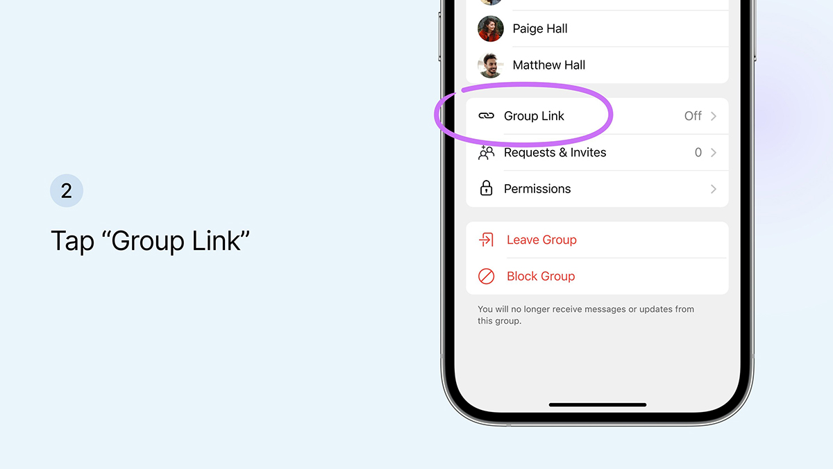 How to create link or QR code to join group on Signal