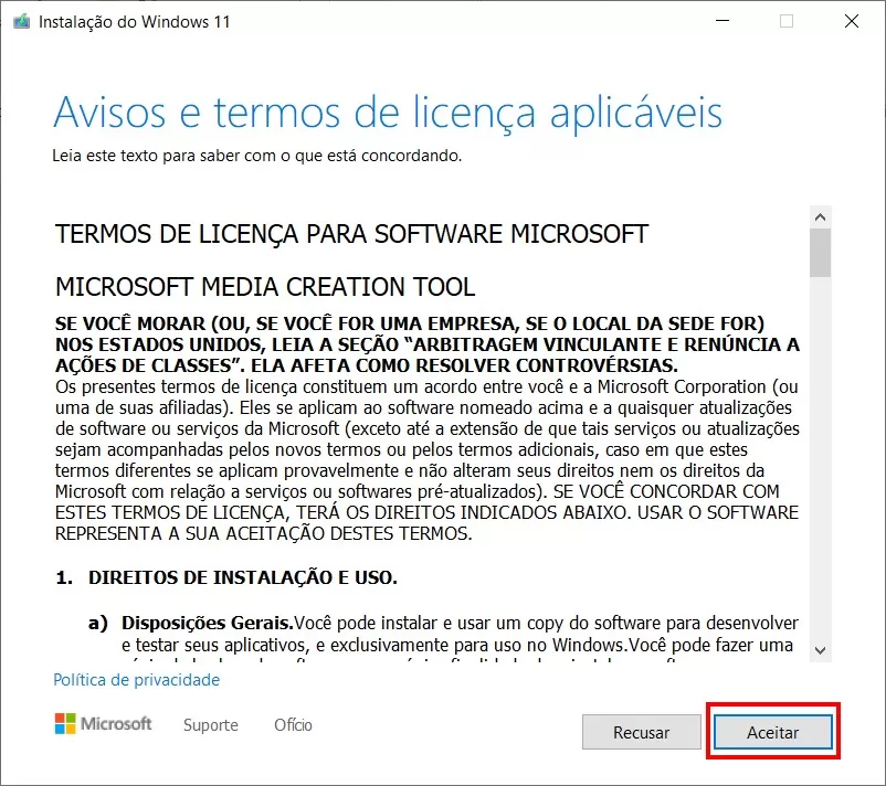 Como colocar a imagem do Windows 11 em um pendrive - Passo 3