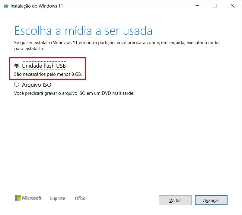 Como colocar a imagem do Windows 11 em um pendrive - Passo 5