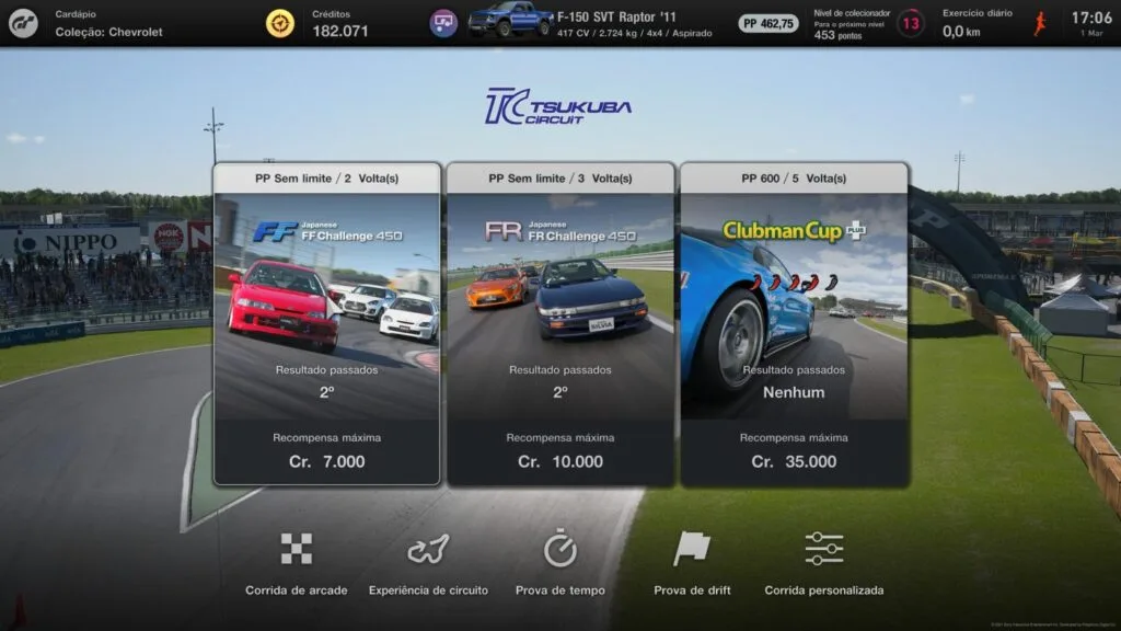 Gran Turismo 7 - outros modos das pistas e torneios