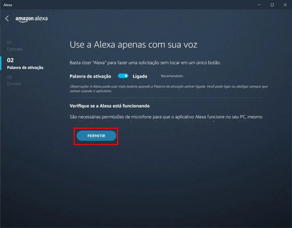 Como usar a Alexa no PC - Passo 6