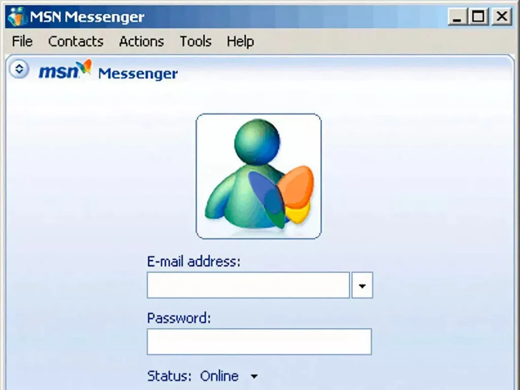 MSN Messenger, uma das redes sociais antigas dos anos 2000