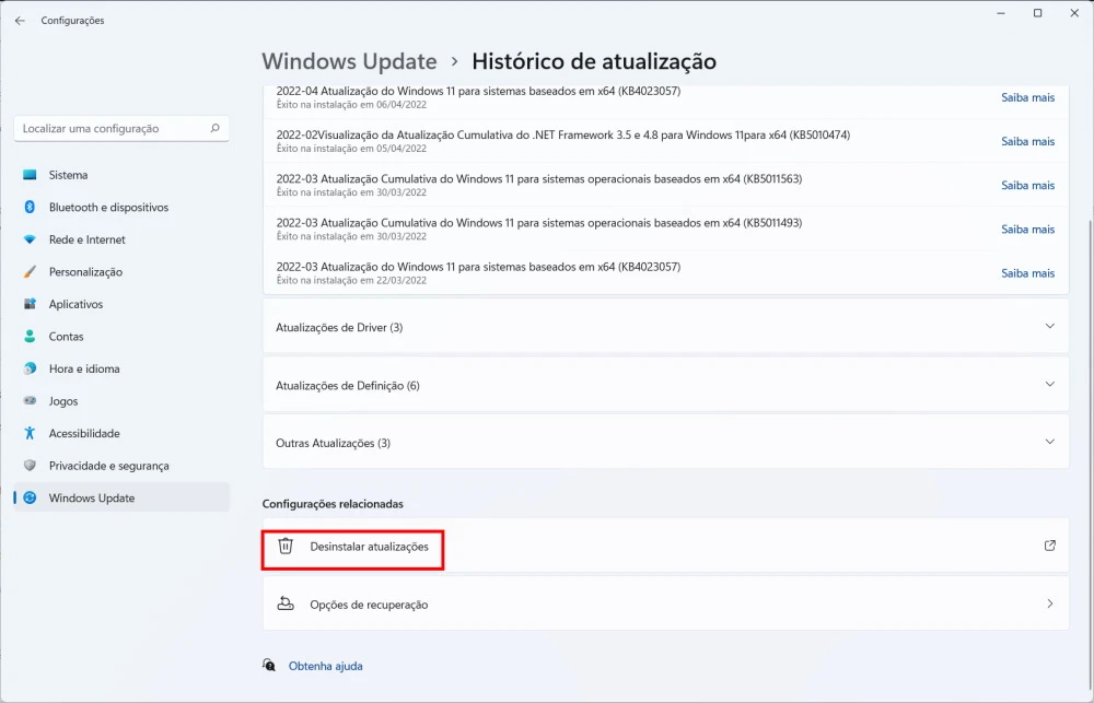 How to Remove a Windows 11 Update - Step 3