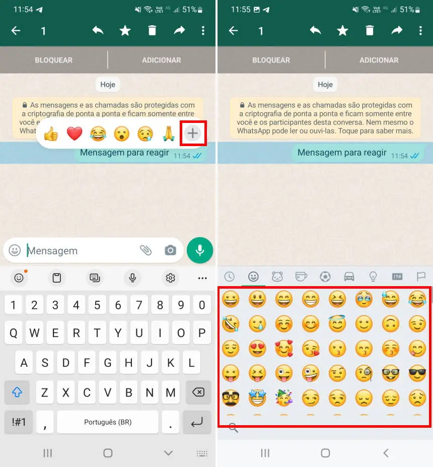 Como reagir a mensagens no WhatsApp com qualquer emoji