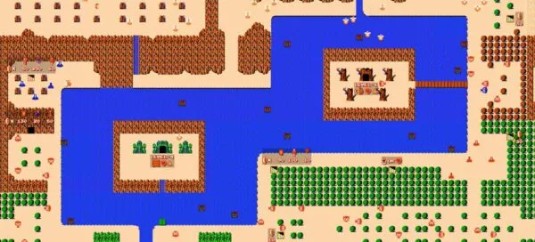 Mapa de Zelda, game original da Nintendo no NES