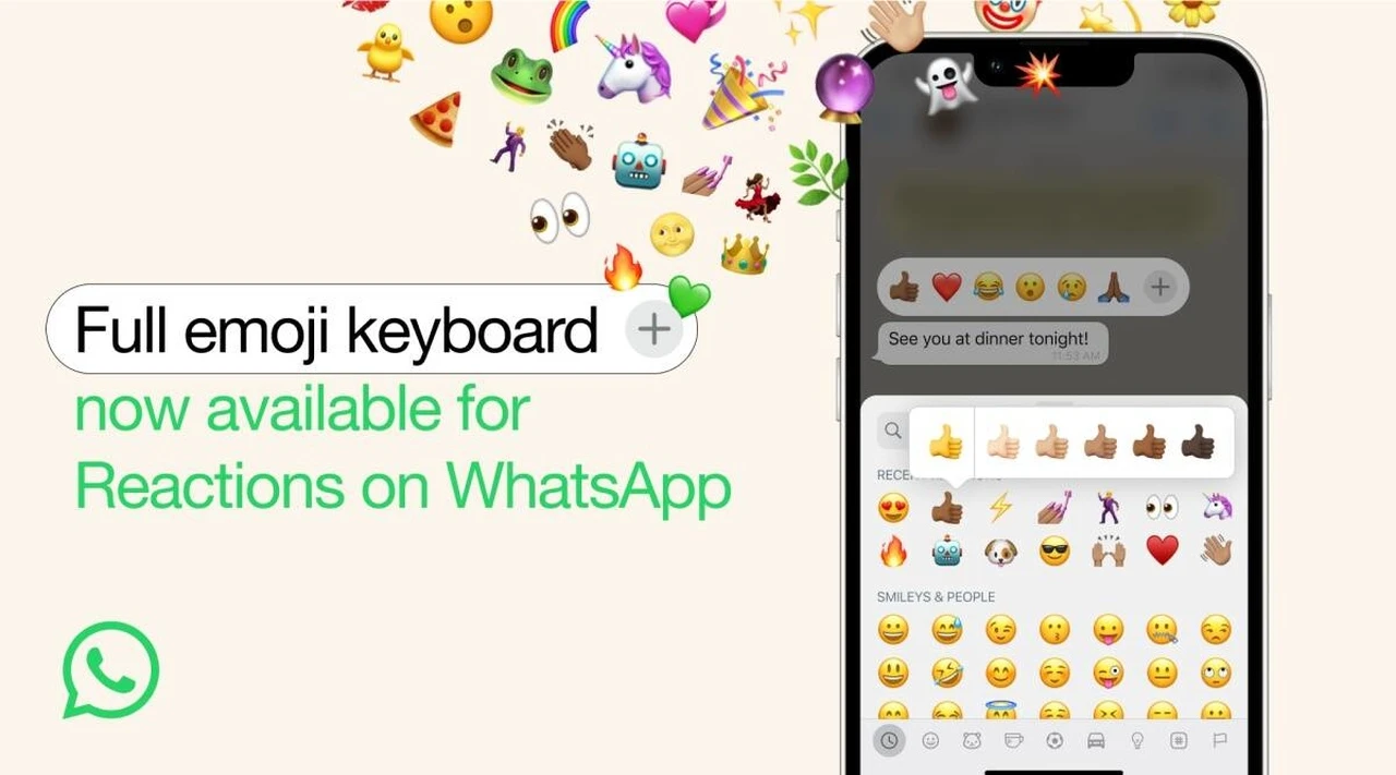 Emojis de reação WhatsApp