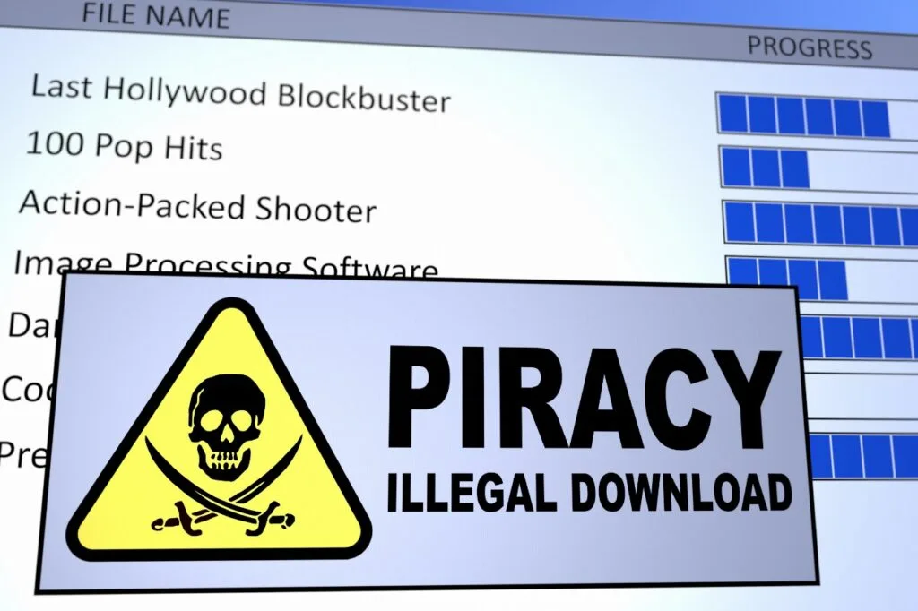 Ilustração de downloads piratas