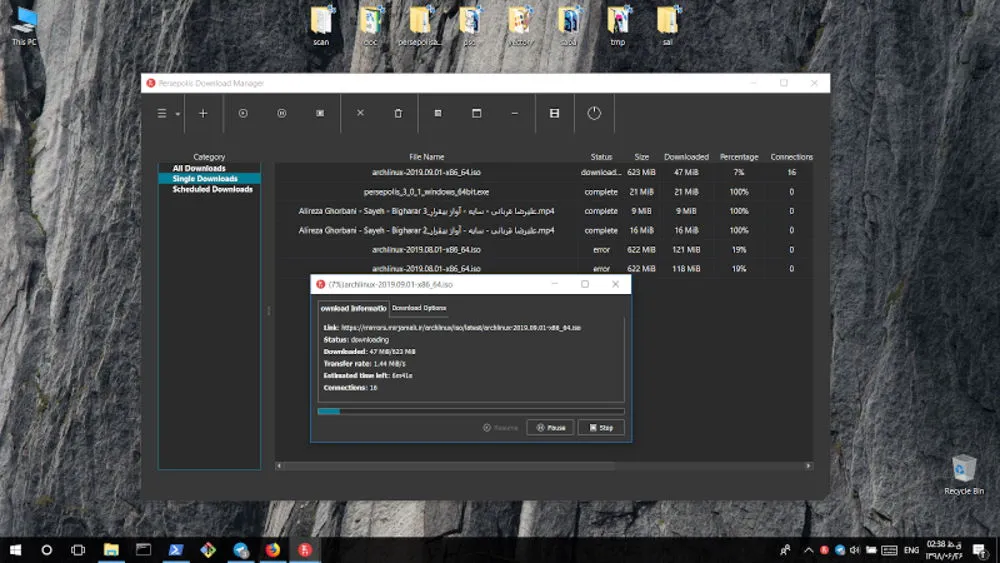 Persepolis Download Manager - gerenciador de downloads